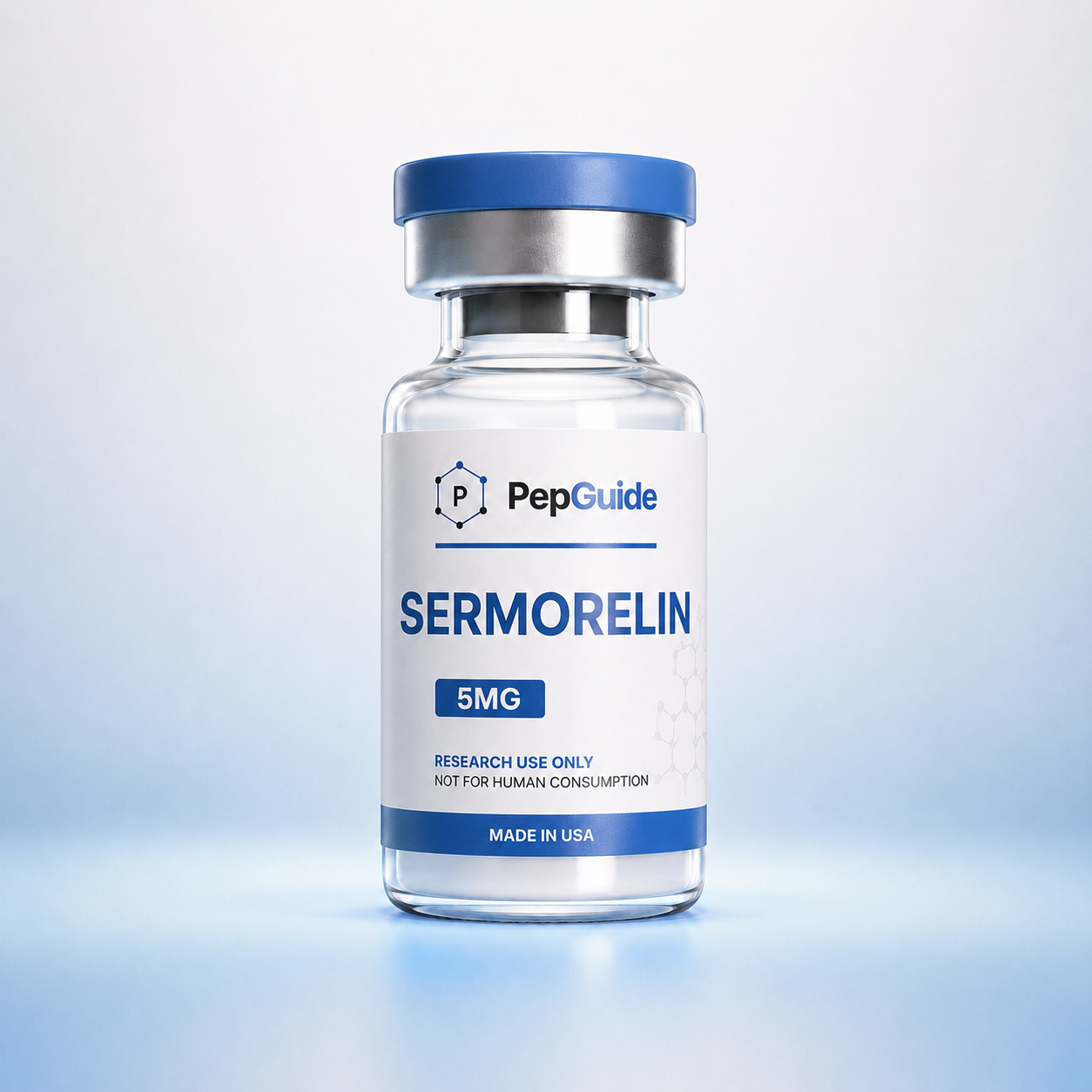 PepGuide Sermorelin 5 mg research vial